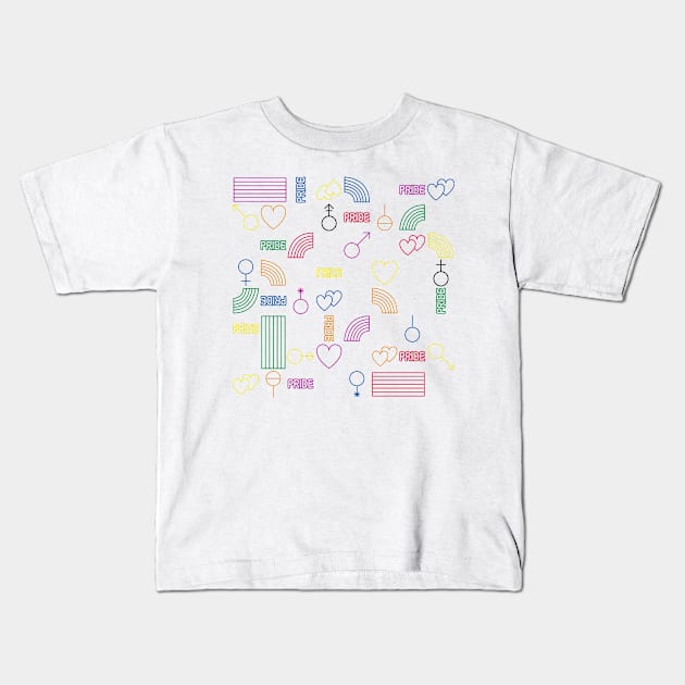 PRIDE PATTERN LGBT COMMUNITY Kids T-Shirt by revolutionlove